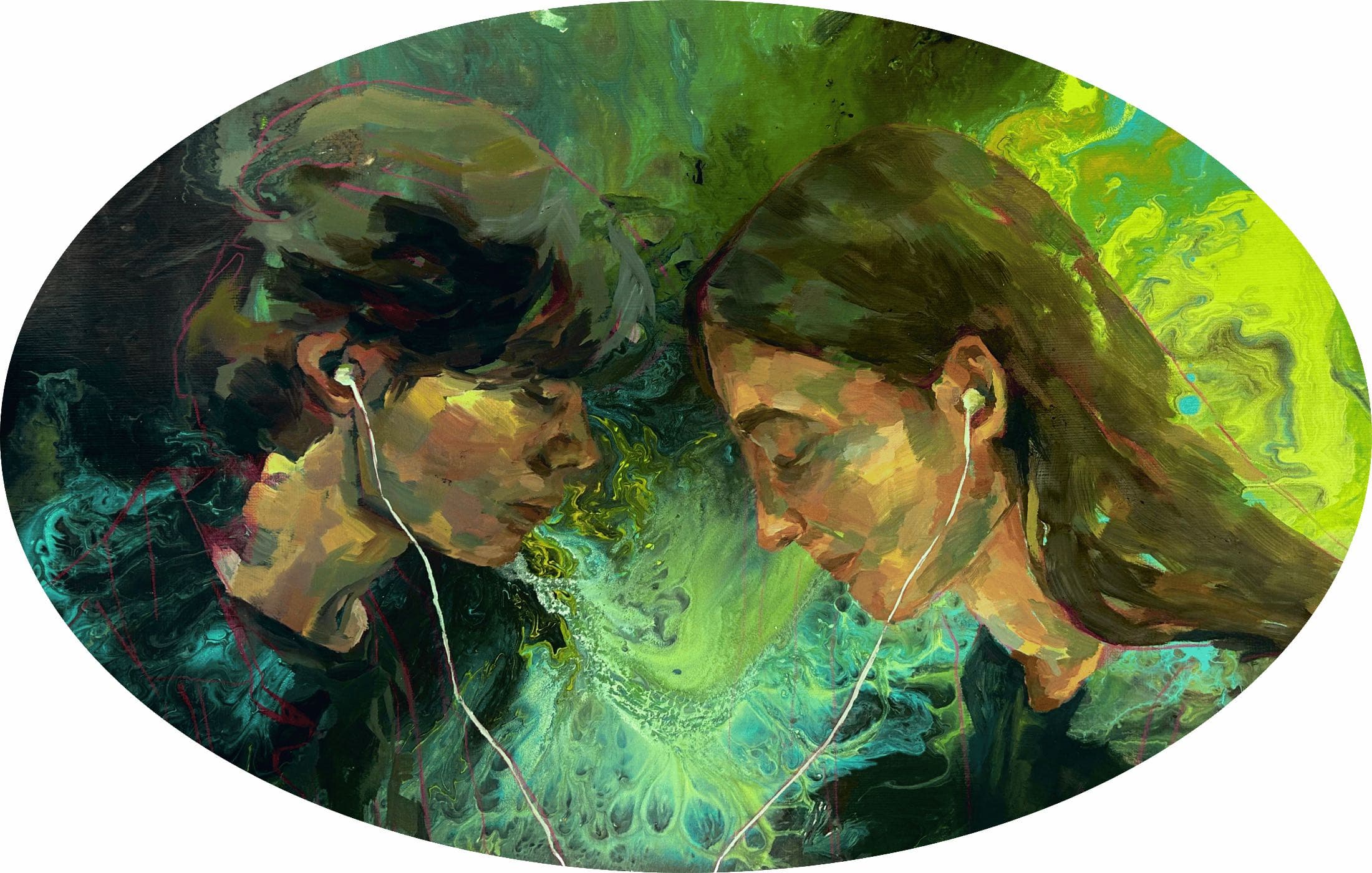 Forever, made with oil on acrylic pour painting