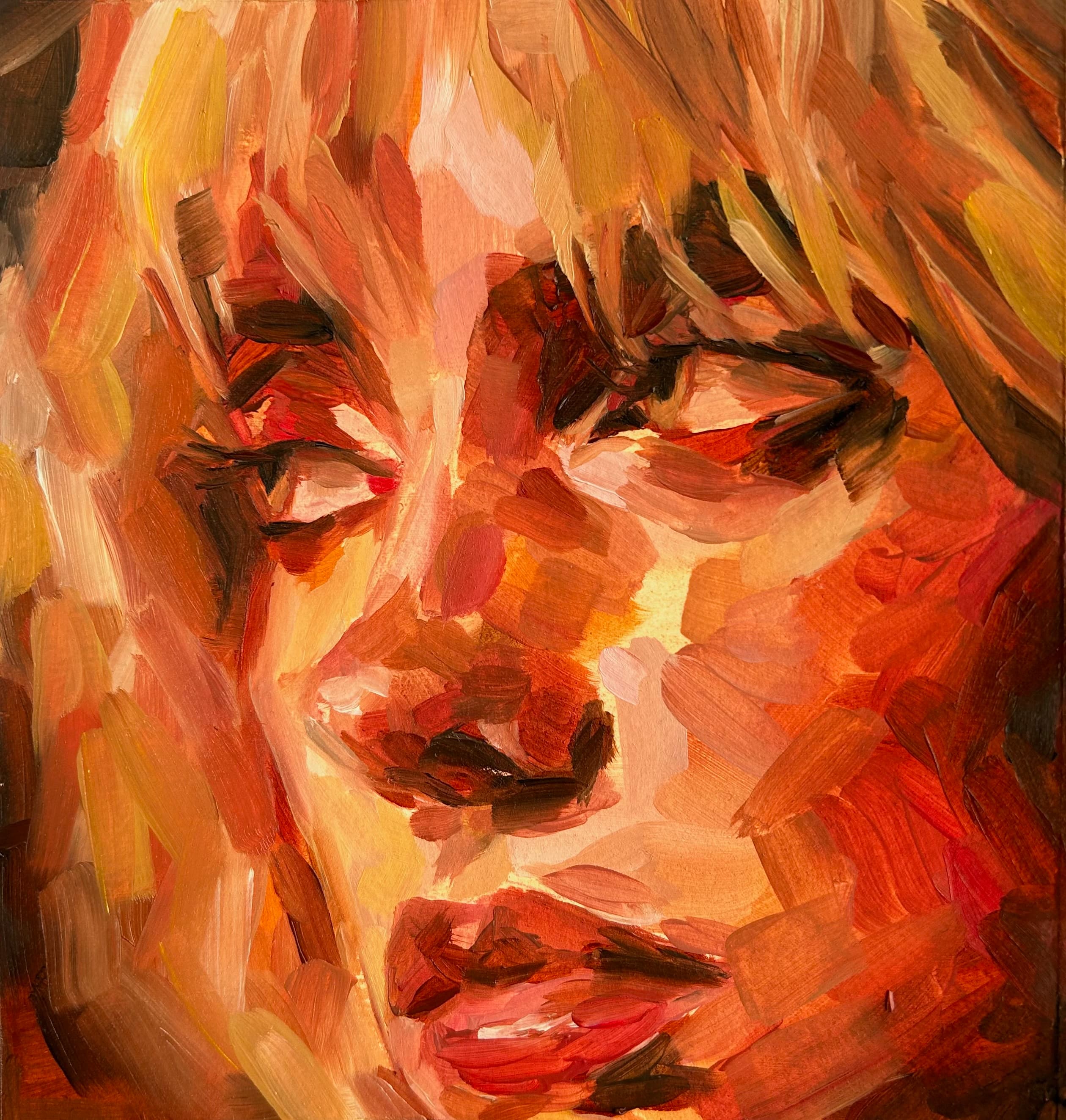 Goldwing, created with oil on watercolor paper