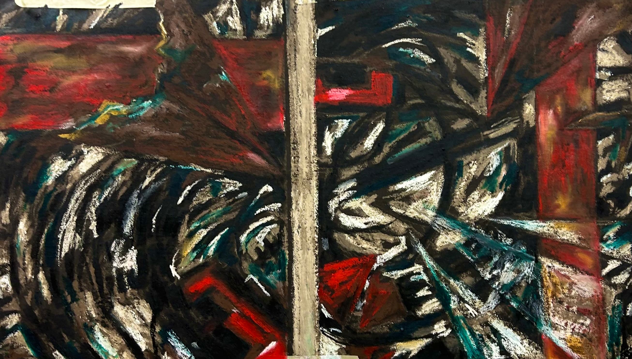 Increments, made with oil bar on tar paper