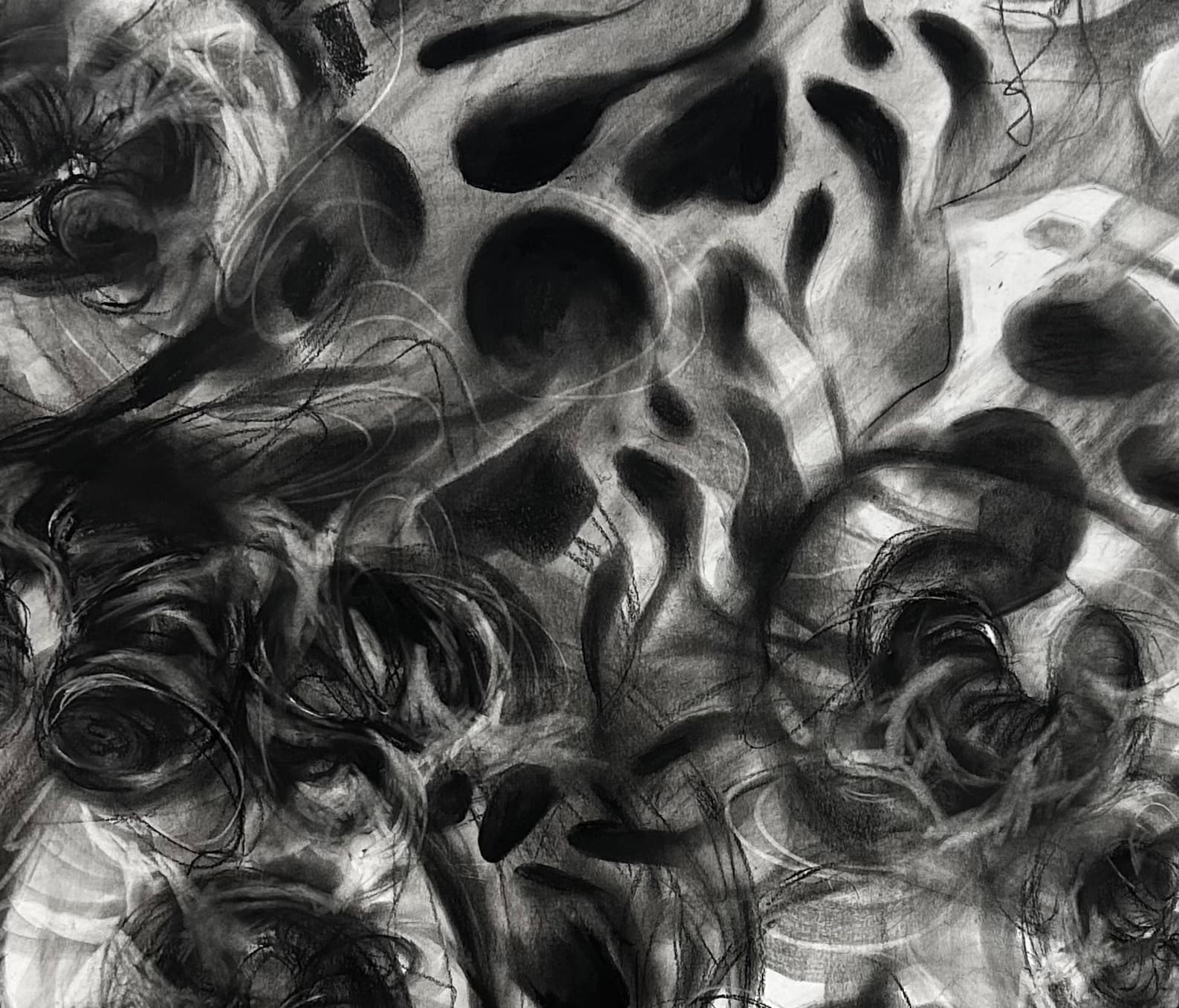 Motherhood, made with charcoal on paper