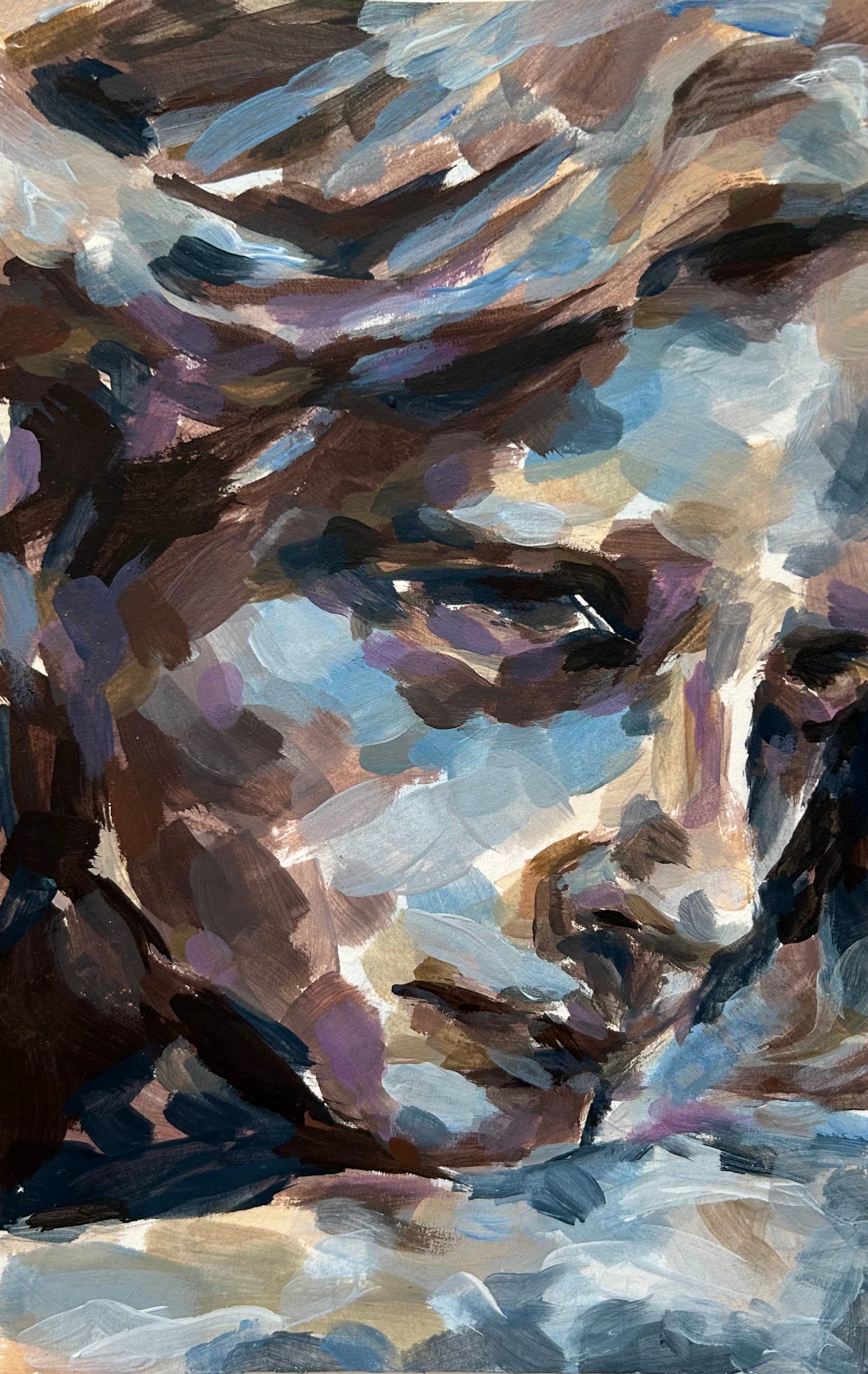 Nervous, made with gouache on watercolor paper